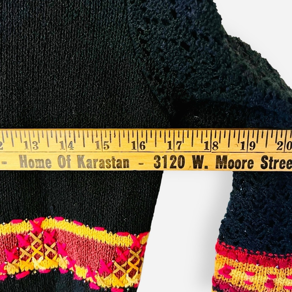 Vintage‎ Susan Bristol Sweater Cardigan Petites S Floral Embroidered 3/4 Sleeve - Picture 7 of 11